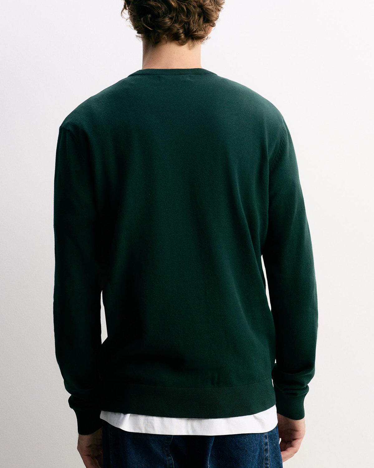 Mens Basic Knit Crew Neck Long Sleeve Pullover Sweater