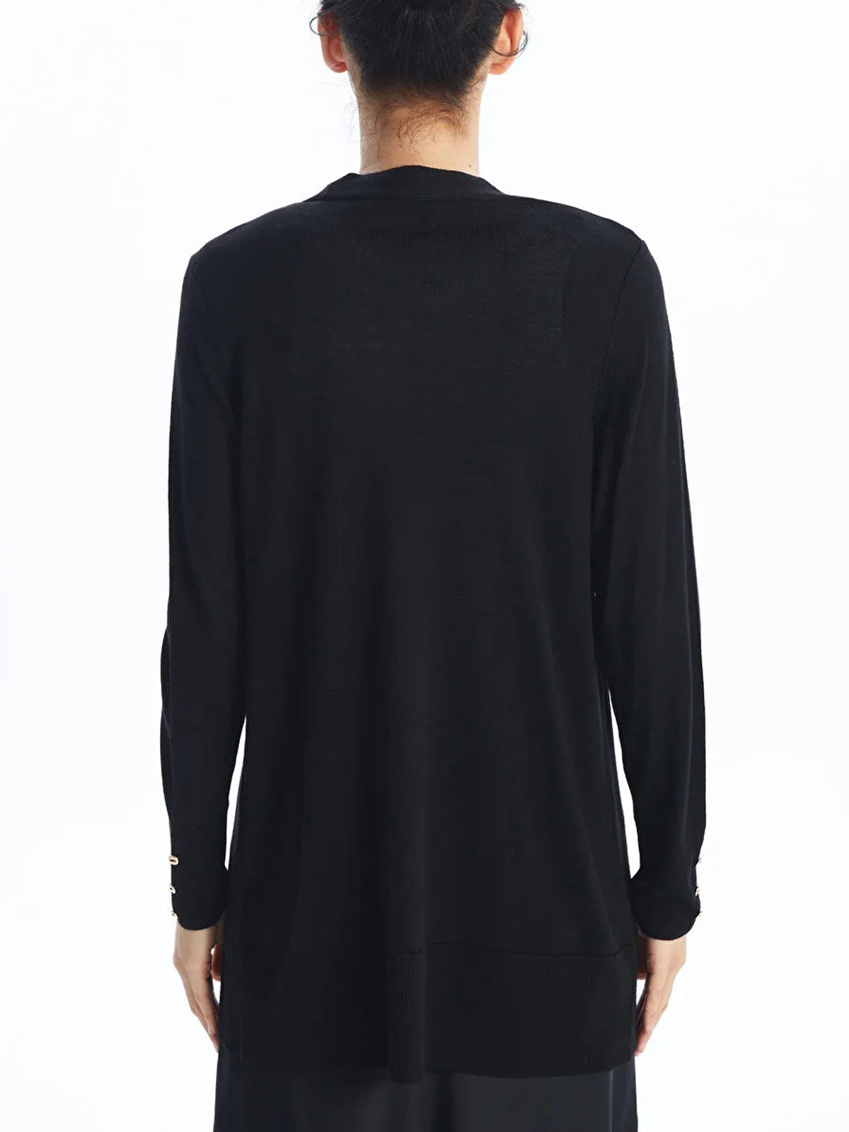 Womens Shawl Collar Tricot Midi Length Cardigan