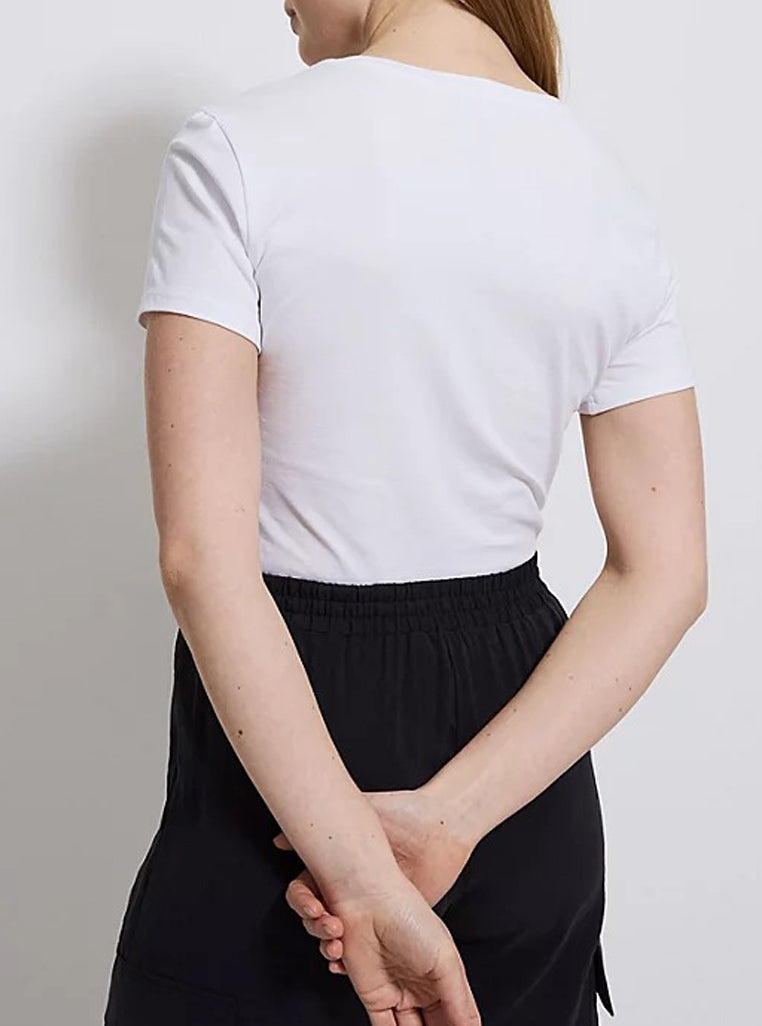 Womens V-Neck Short Sleeve Cotton Jersey T-Shirt