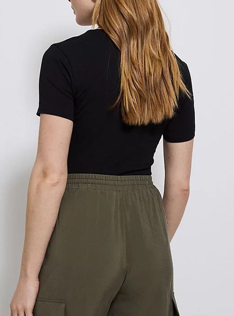 Womens Crew Neck Short Sleeve Soft Cotton Jersey T-Shirt