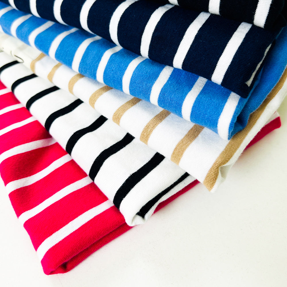 Womens Cotton Stretch Round Neck Striped Tank Top