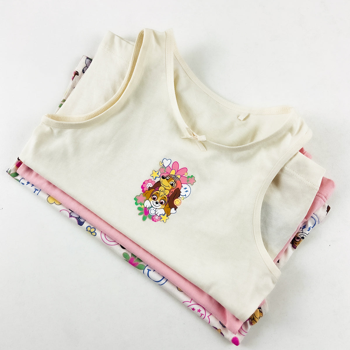 Girl's Print Scoop Neck Soft Sleeveless Vest Tank Tops