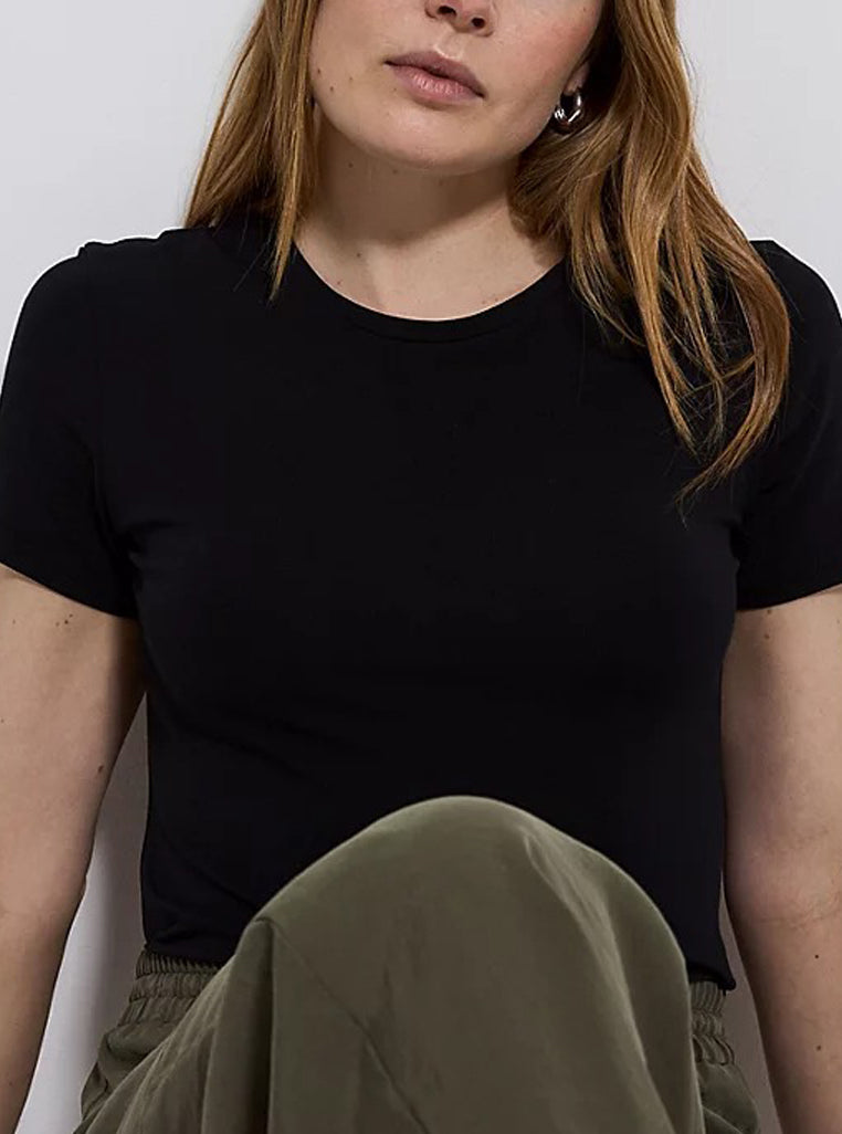 Womens Crew Neck Short Sleeve Soft Cotton Jersey T-Shirt