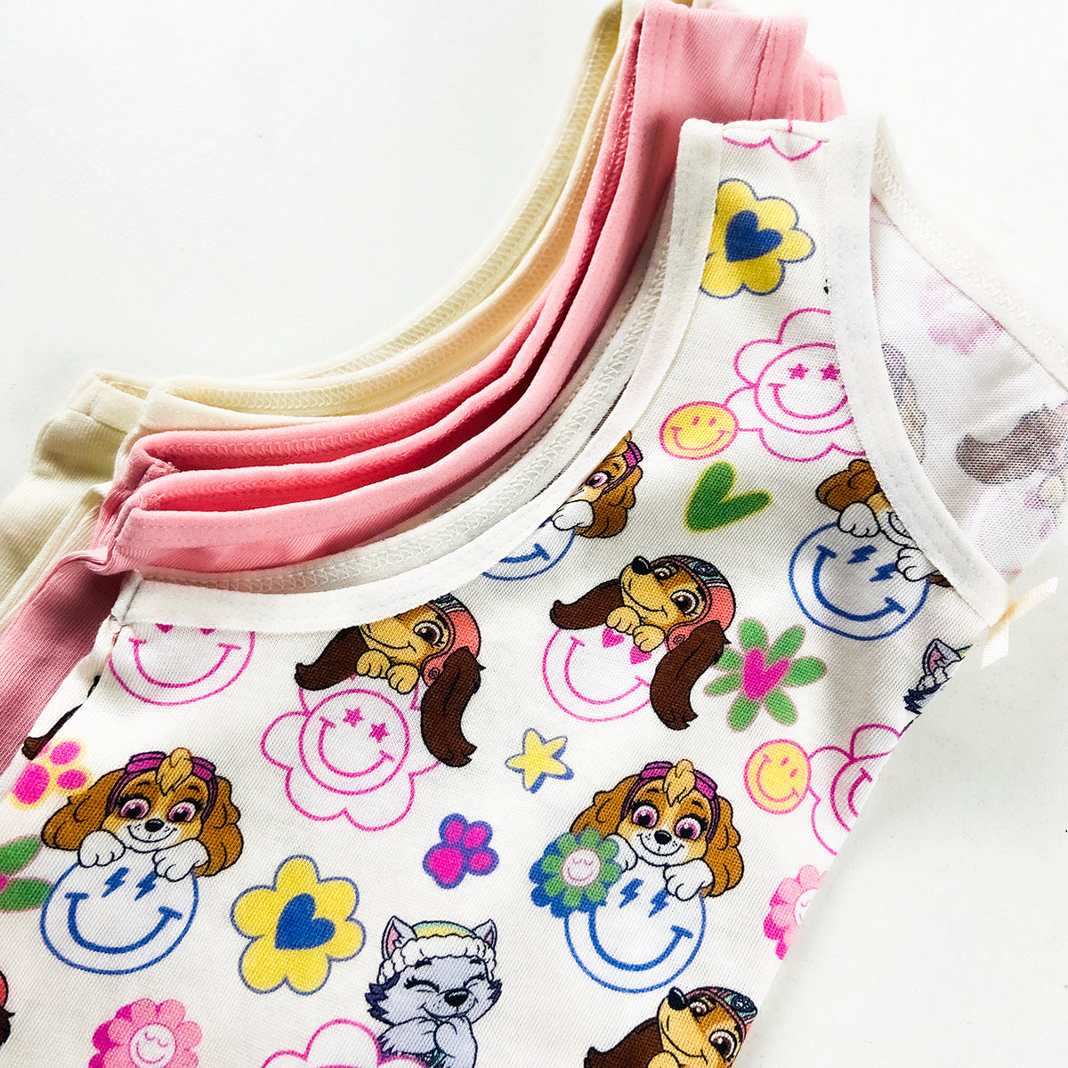 Girl's Print Scoop Neck Soft Sleeveless Vest Tank Tops