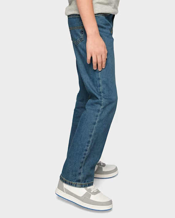 Boys Blue Denim Bootcut Jeans with Pockets | 4–18 Years