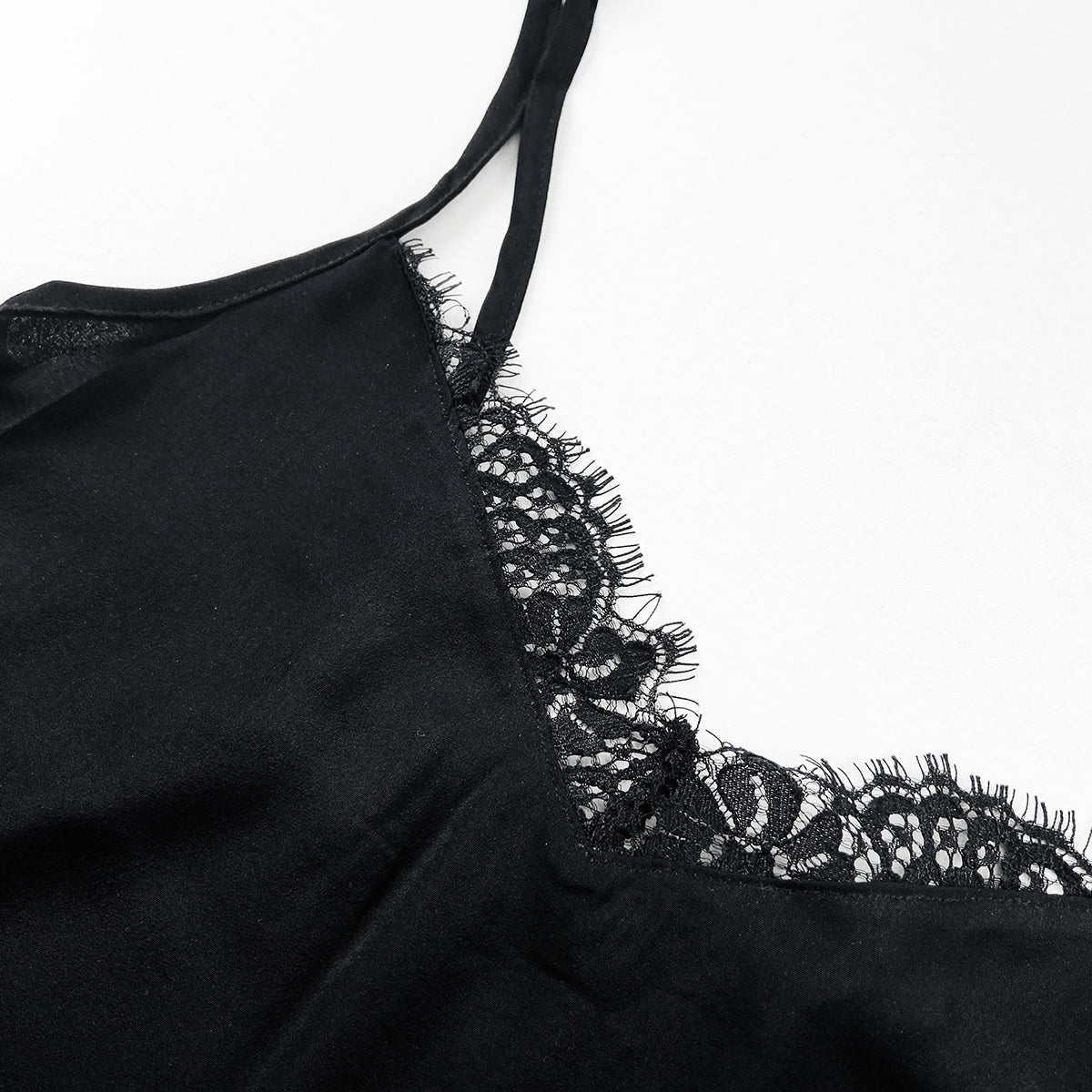 Womens Lace Trim Adjustable Straps V-Neck Camisole Tank Top