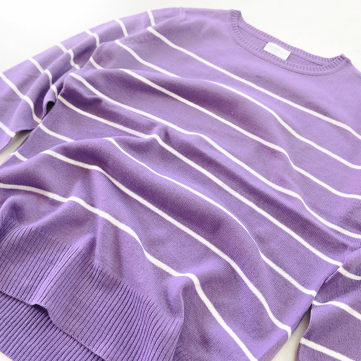 Ladies Premium Striped Knit Winter Pullover Sweater