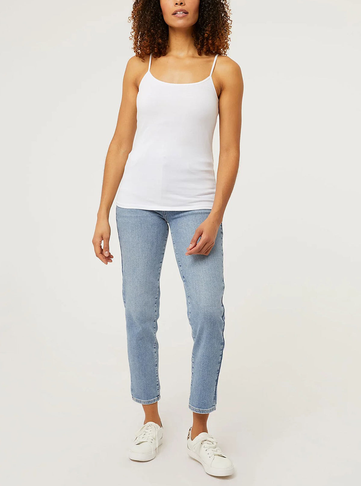 Women's Cotton Scoop Neck Adjustable Spaghetti Strap Cami Tank Tops