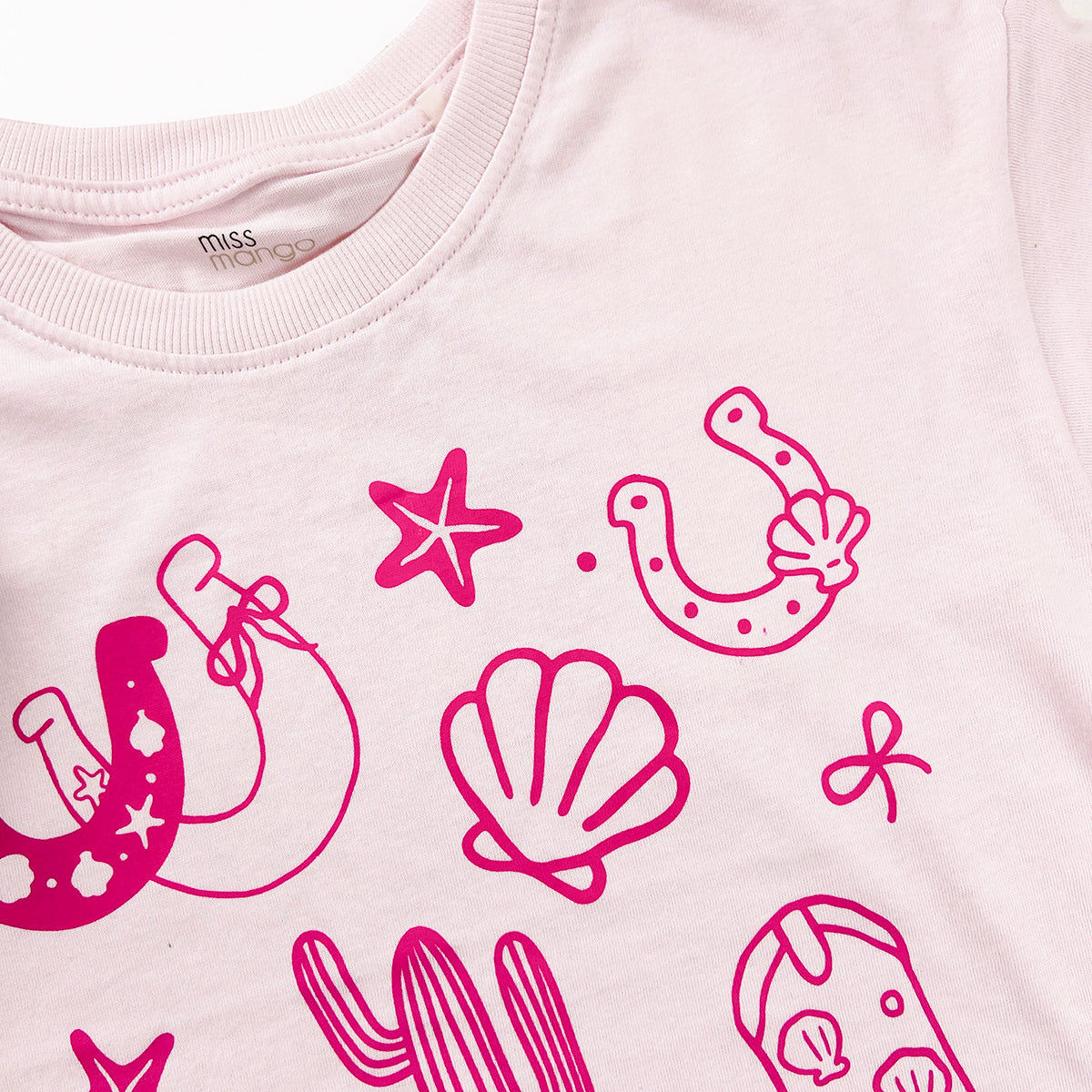 Girls Printed Soft Cotton Crew Neck T-Shirt (8-16 Years)