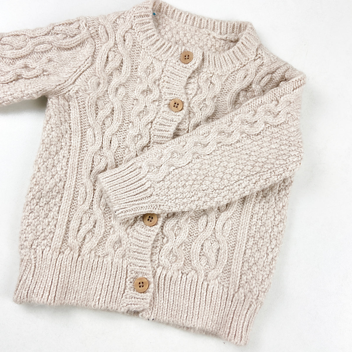 Kids Cable Knit Soft Cotton Cardigan Sweater