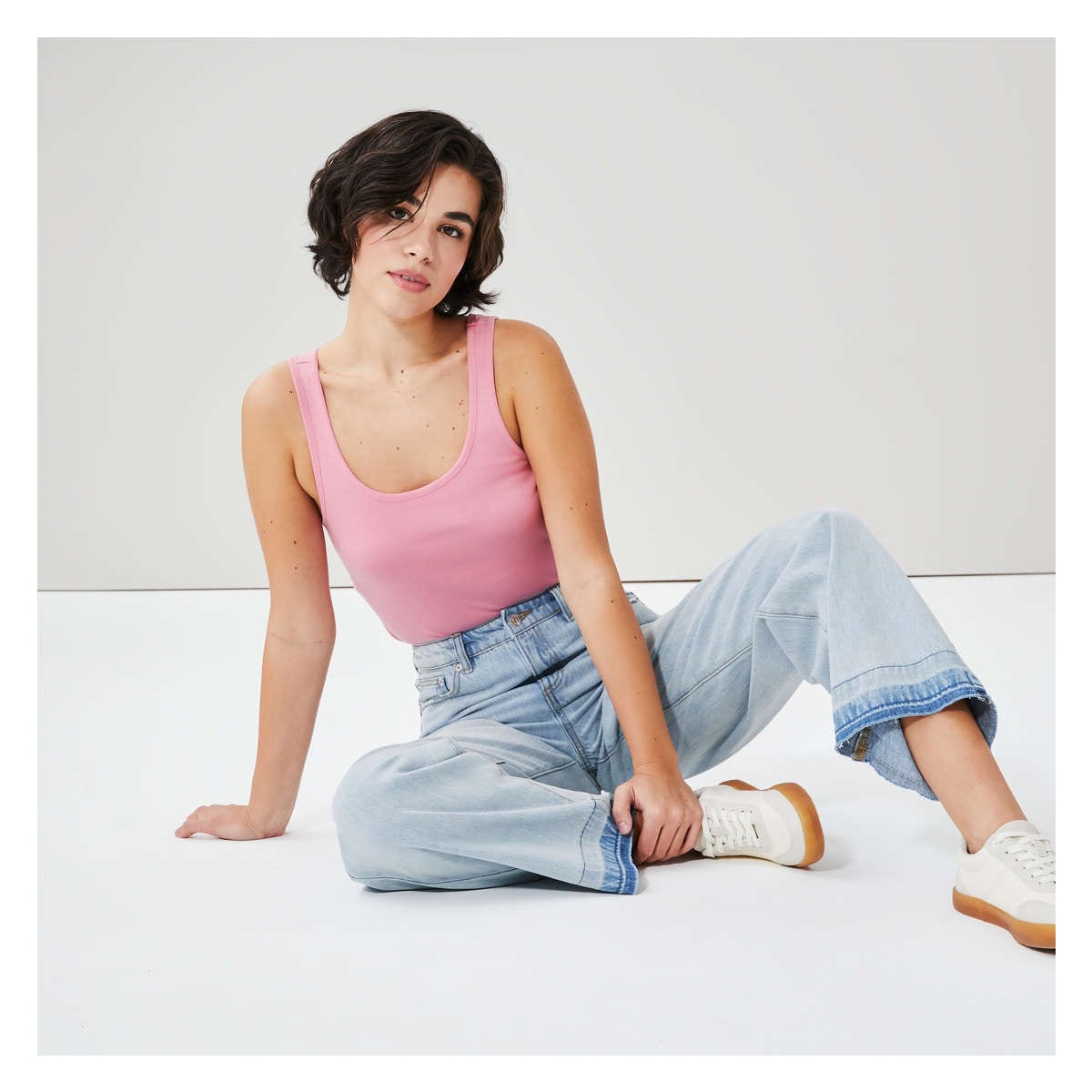 Womens Scoop Neck Organic Cotton Fitted Tank Top