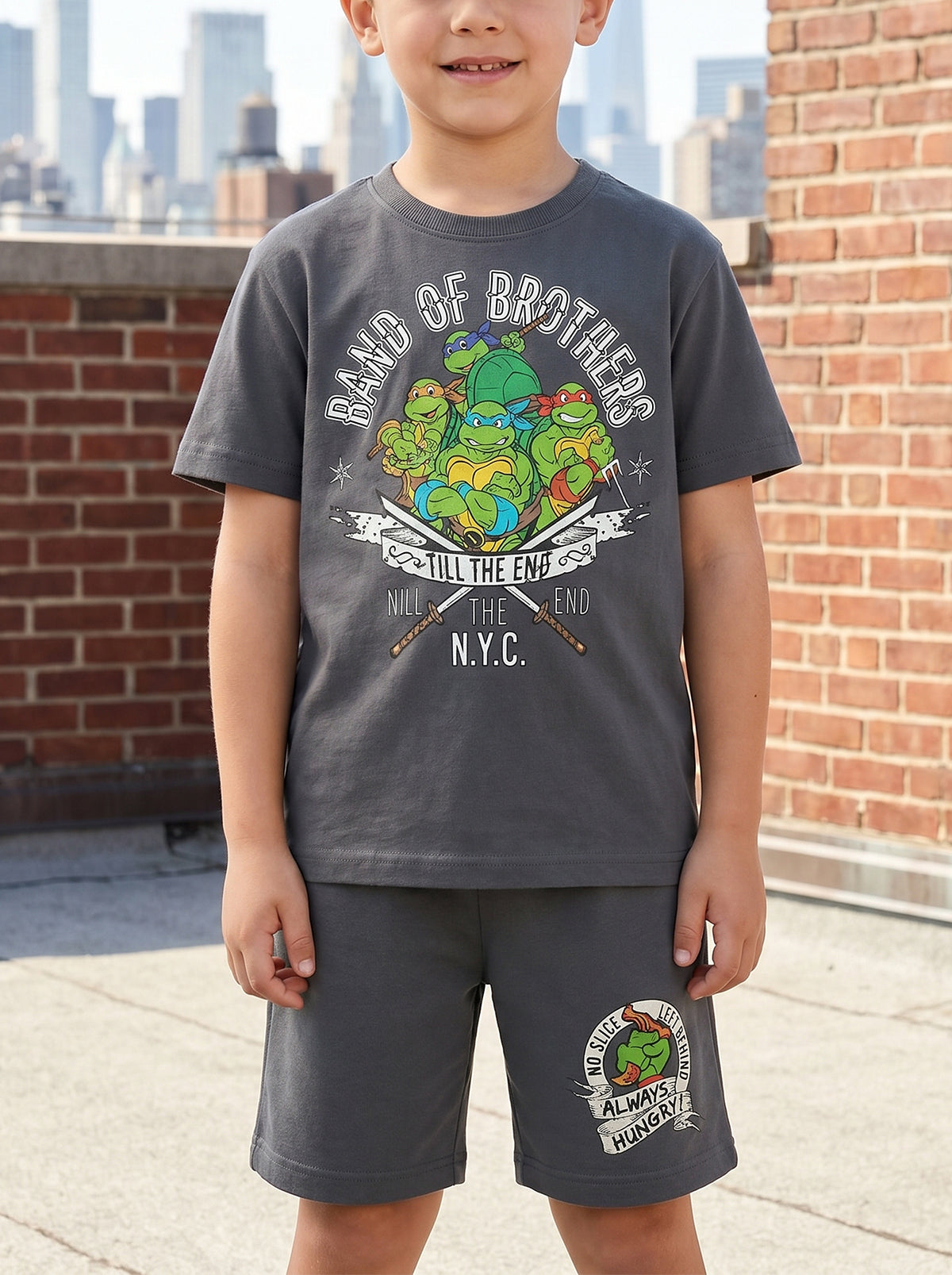 Boys Cotton Printed Summer Co-Ord Half Pajama Set