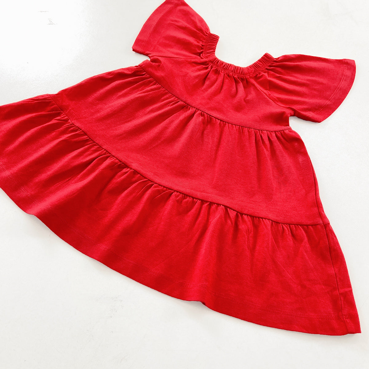 Baby Girls Soft Cotton Summer Flutter Sleeves Dress