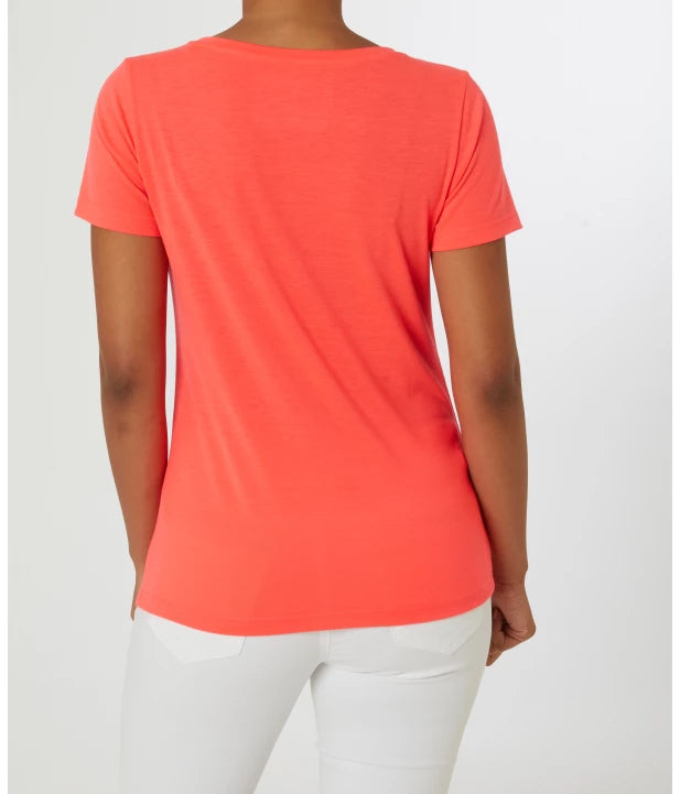 Womens Half Sleeve Round Neck Stretch T-shirt