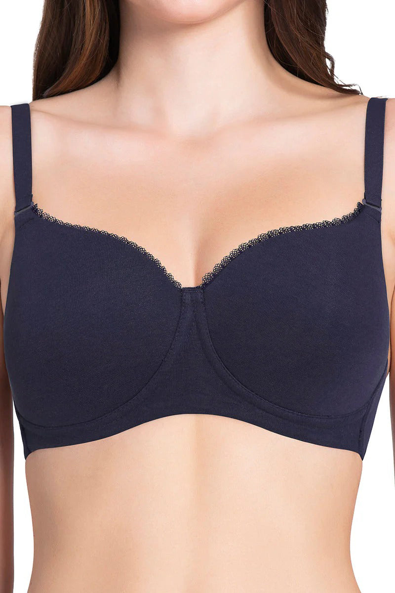 Womens Padded Non-Wired Cotton T-Shirt Bra