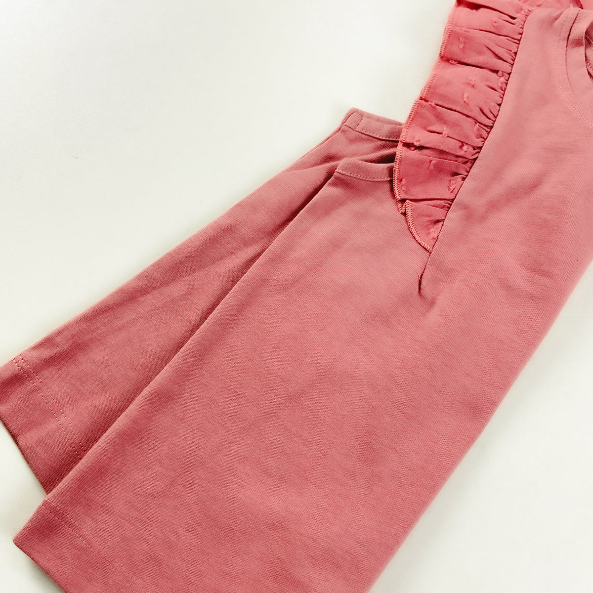 Girls Sleeveless Ruffle Shoulder Cotton Top