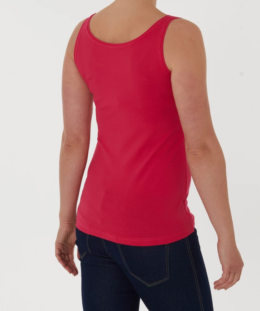 Womens Cotton Stretch Round Neck Solid Tank Top