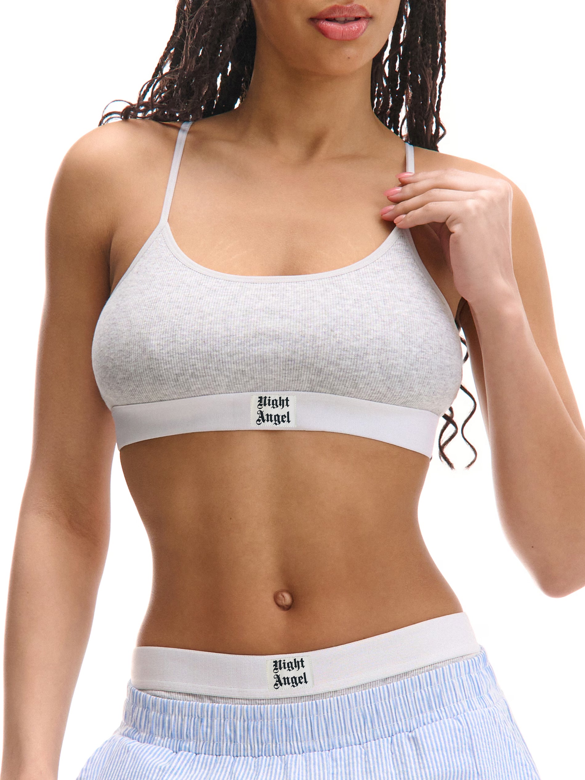 Ladies Adjustable Ribbed Padded Sports Bra