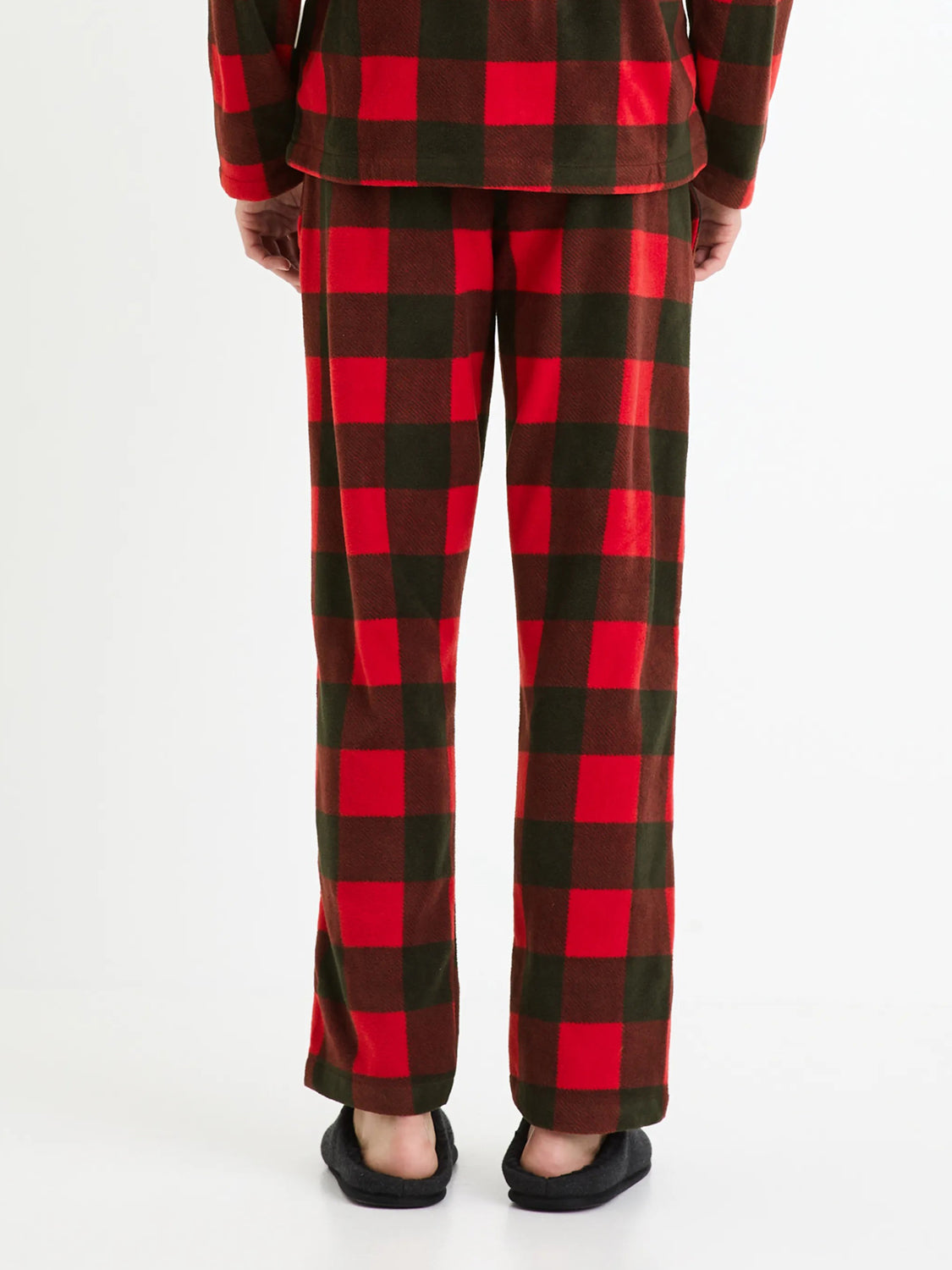 Mens Fleece Checked Sleepwear Pajama Pant