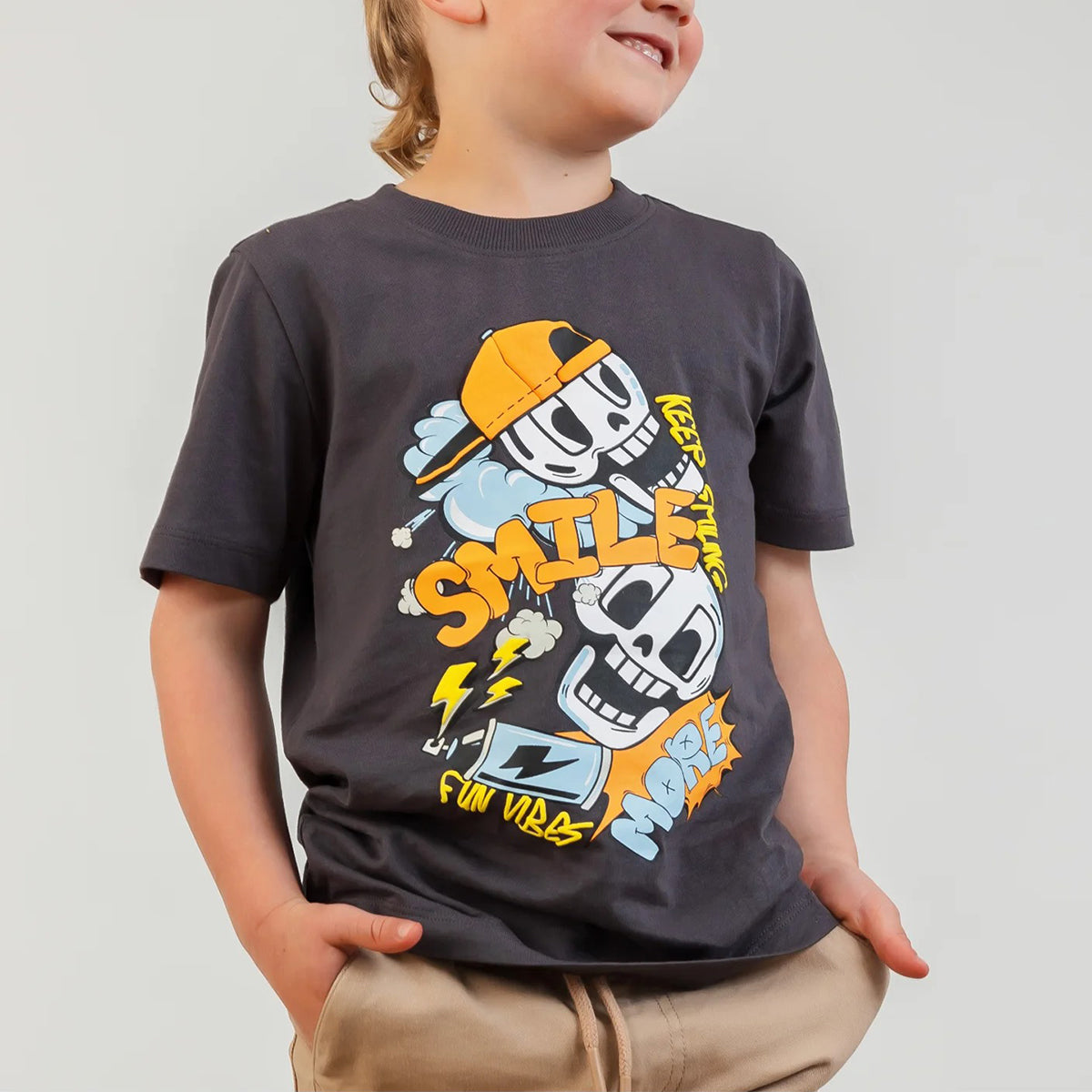 Boys Fun Printed Half Sleeve Soft, Comfortable Cotton T-Shirt