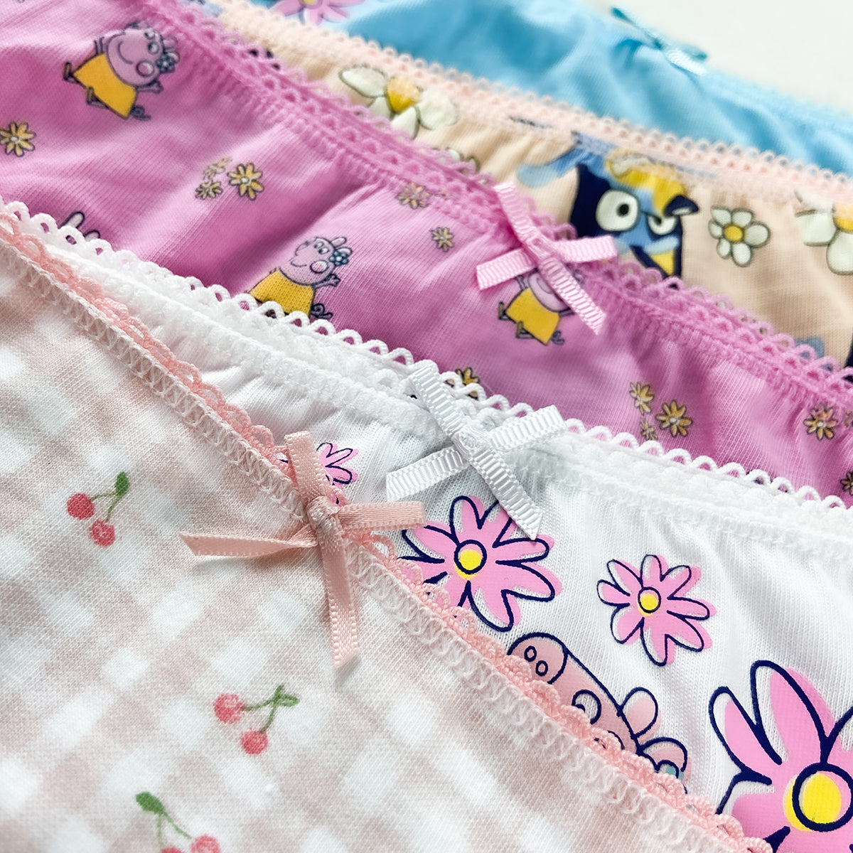 Pack of 5 Teen Girls Soft Jersey Cotton Printed Briefs Panties