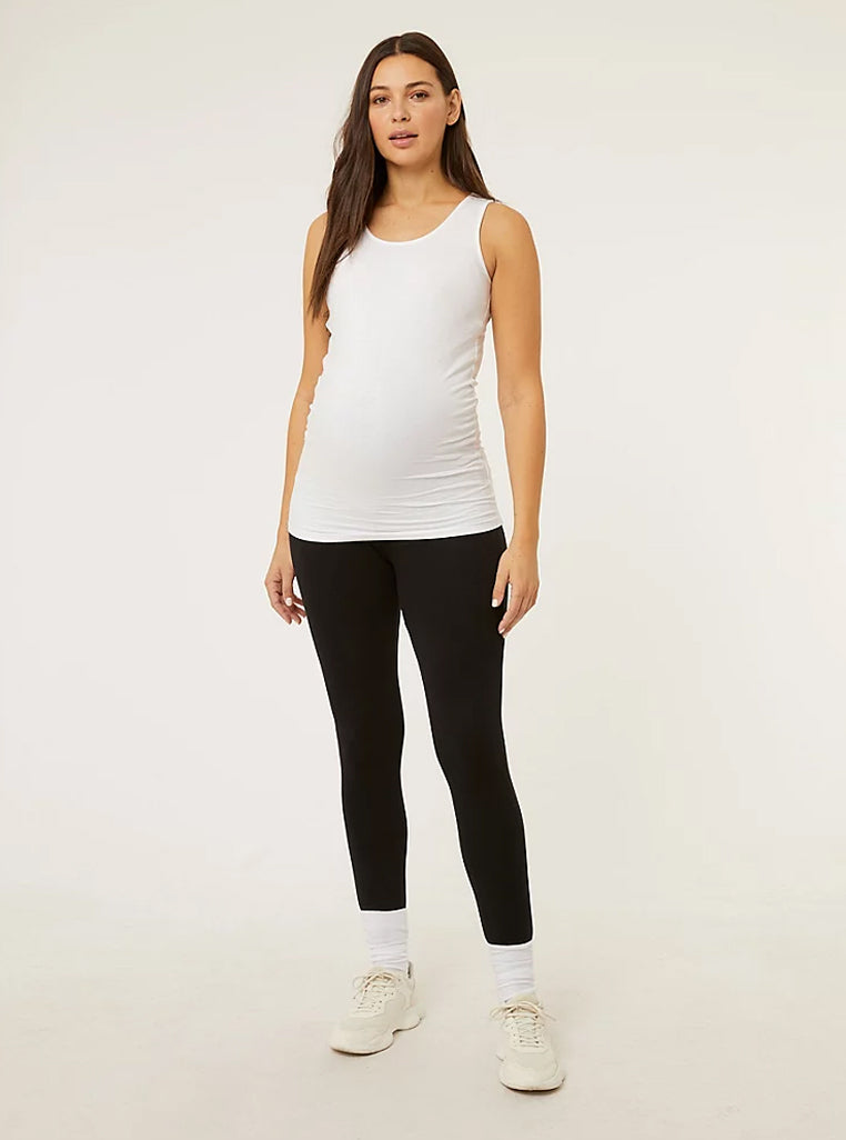 Ladies Cotton Black Maternity Leggings