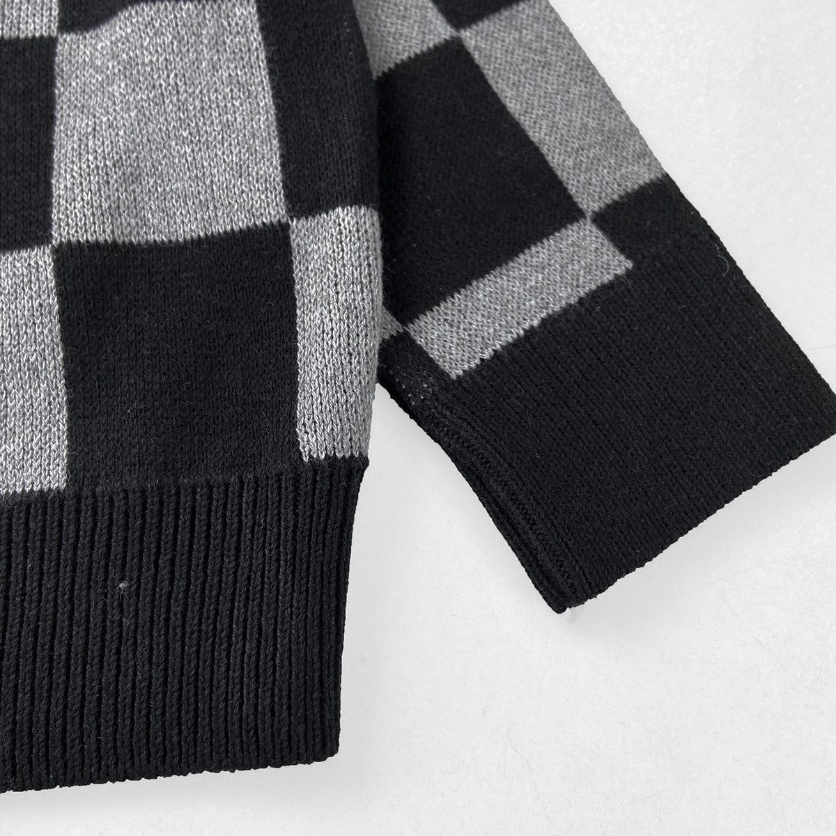 Boys Premium Checkered Soft Knit Pullover Ribbed Sweater