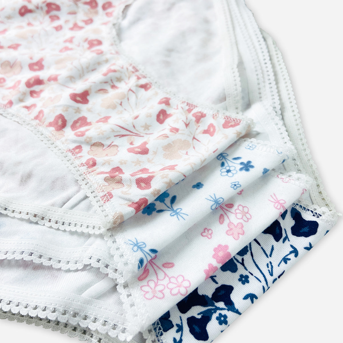 Pack of 3 Womens Floral Printed Cotton Hipster Panty