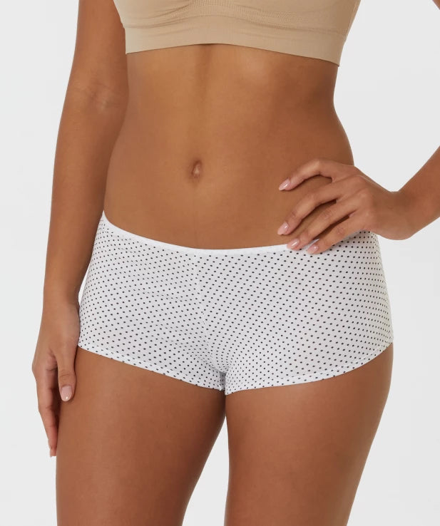 Womens Sporty Polka Dot Cotton Boyshort Panty