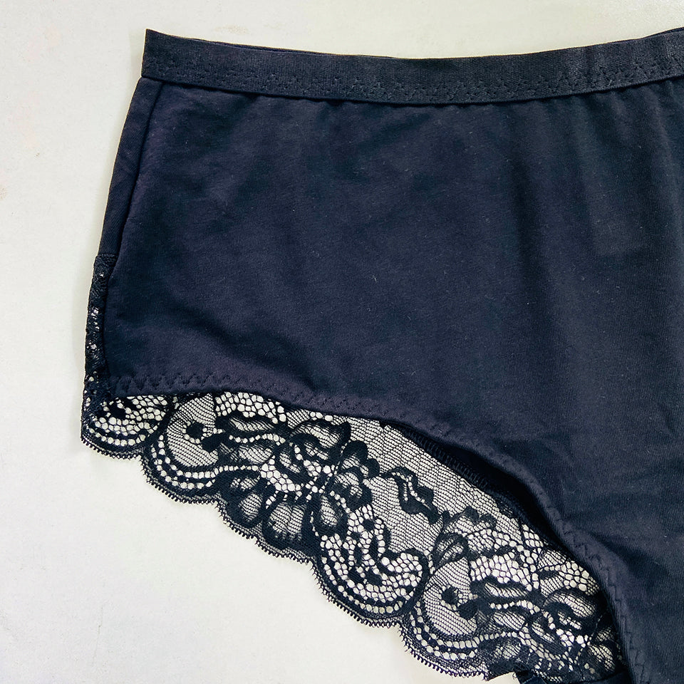 Womens Premium High Waisted Lace Full Back Cover Panty