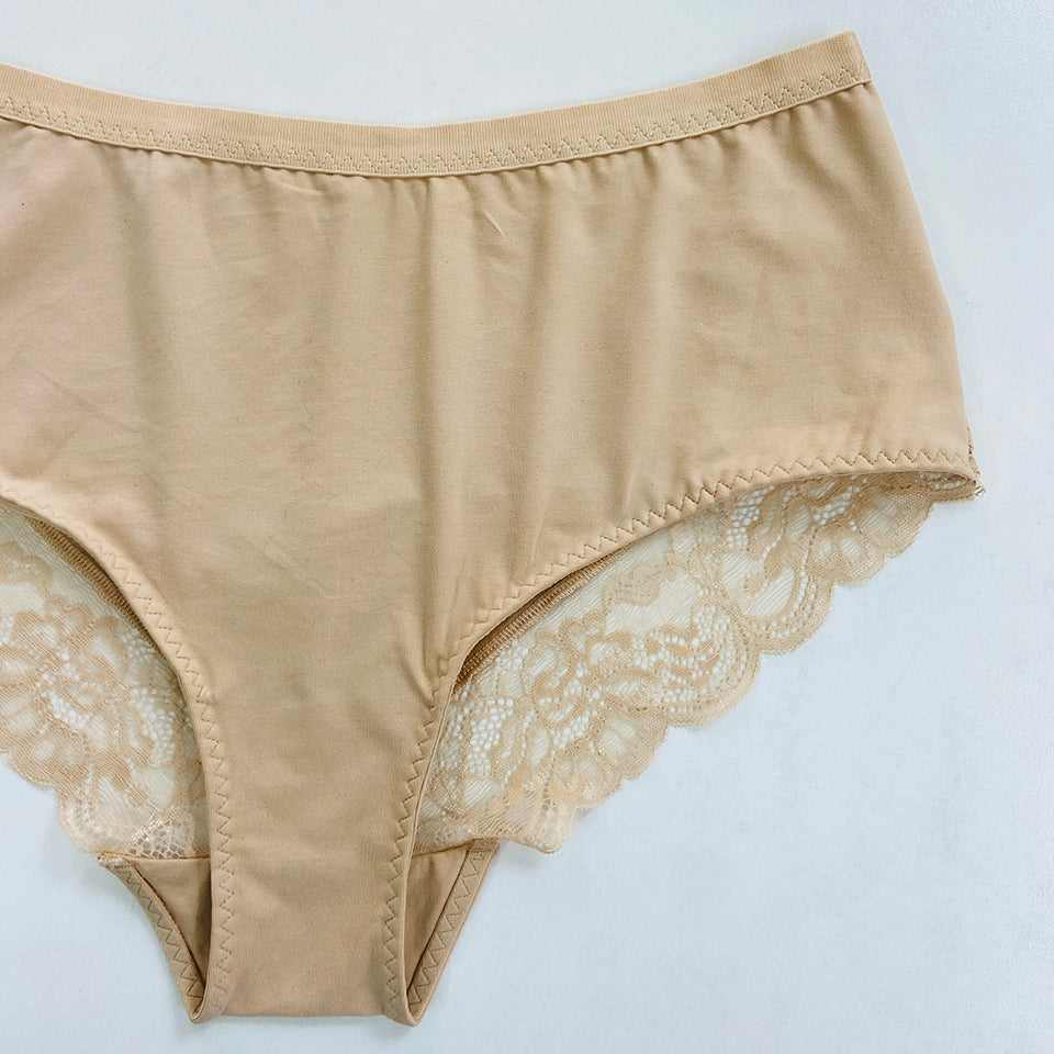 Womens Premium High Waisted Lace Full Back Cover Panty