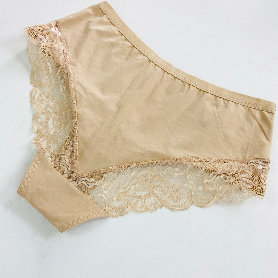 Womens Premium High Waisted Lace Full Back Cover Panty