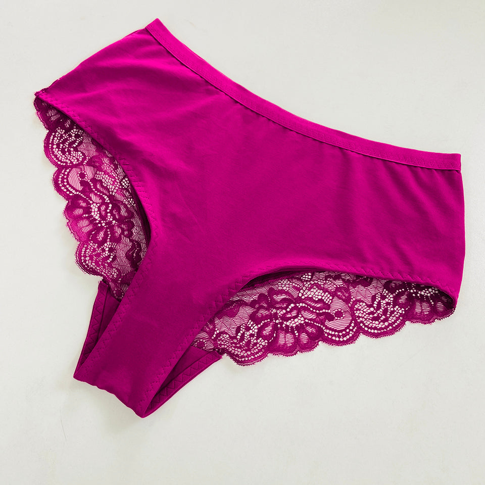 Womens Premium High Waisted Lace Full Back Cover Panty