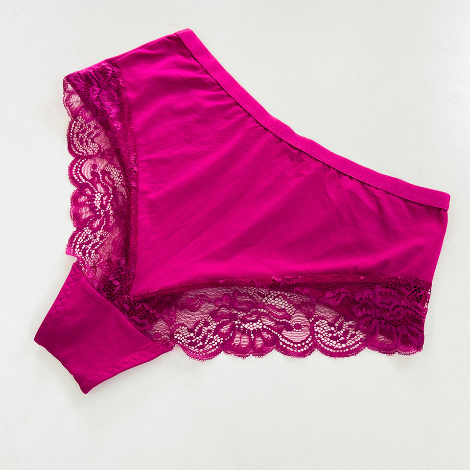 Womens Premium High Waisted Lace Full Back Cover Panty