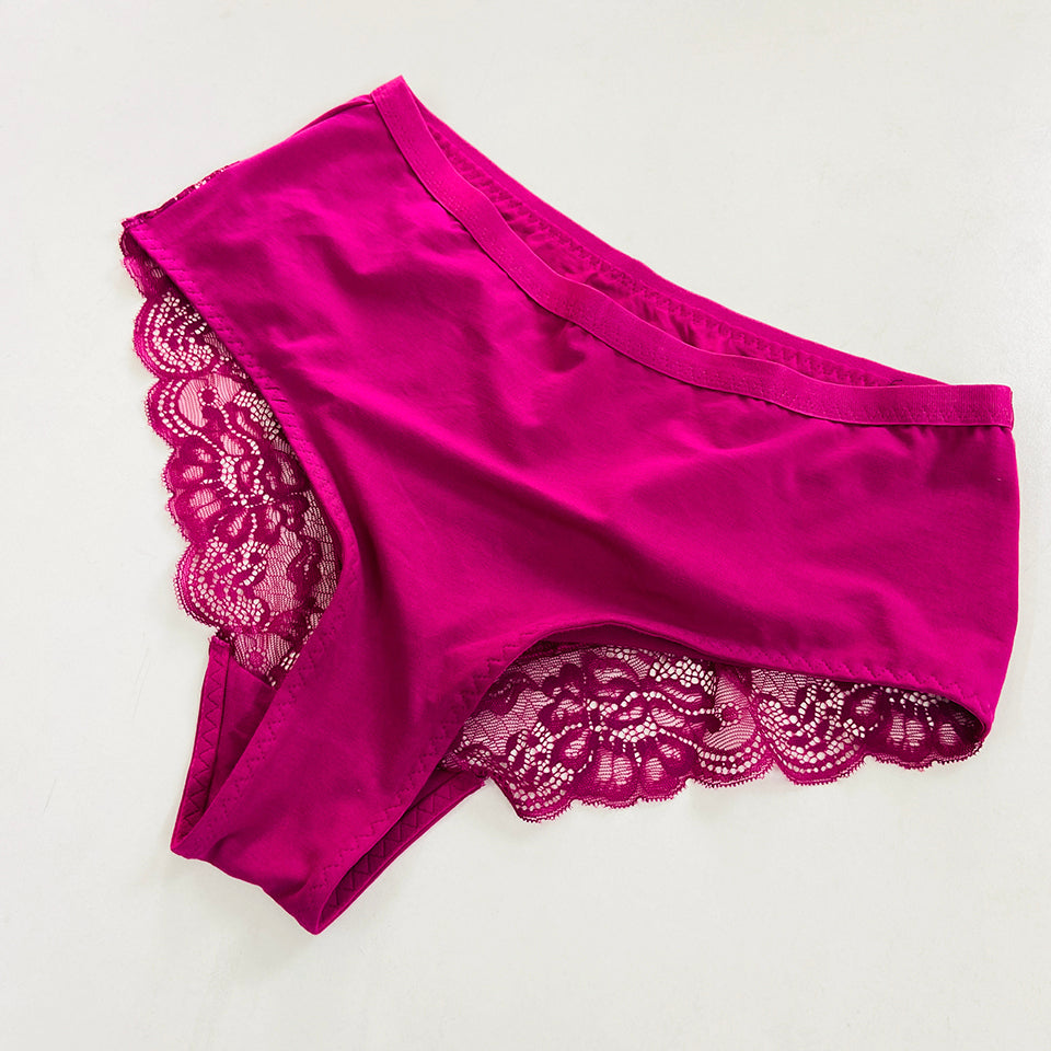 Womens Premium High Waisted Lace Full Back Cover Panty