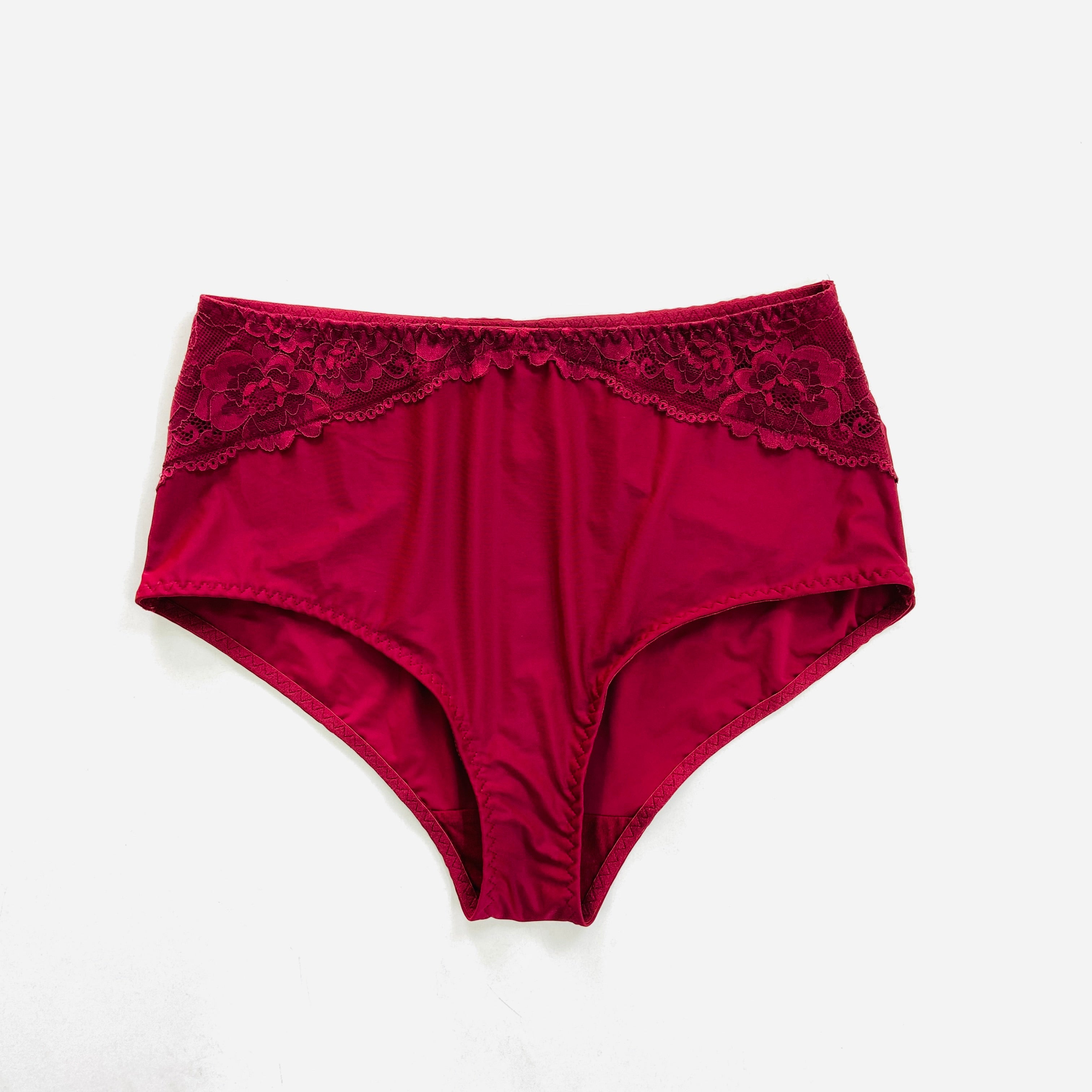 Womens Premium High Waisted Lace Full Back Cover Panty