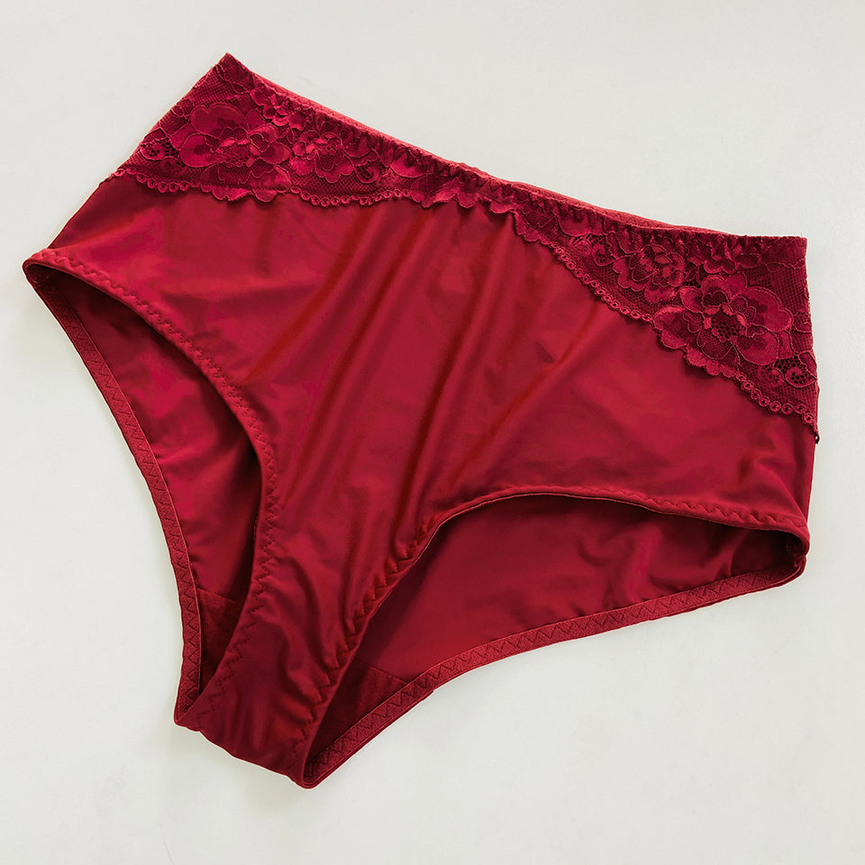 Womens Premium High Waisted Lace Full Back Cover Panty