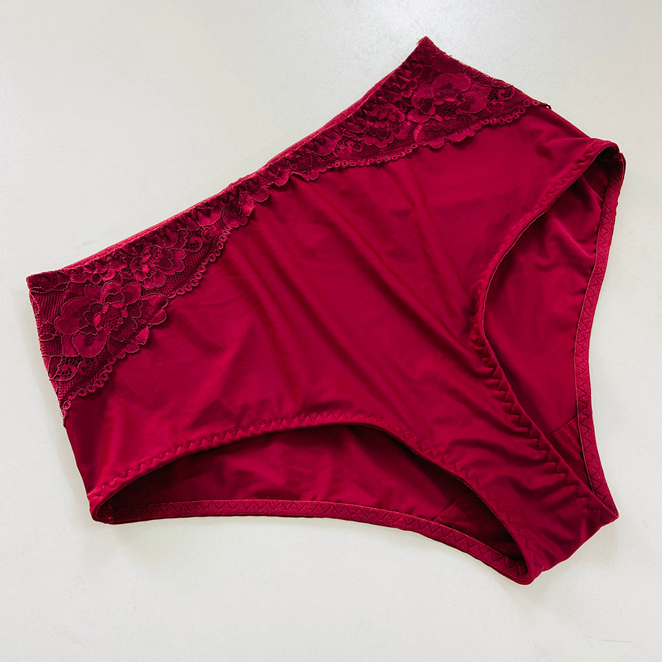 Womens Premium High Waisted Lace Full Back Cover Panty