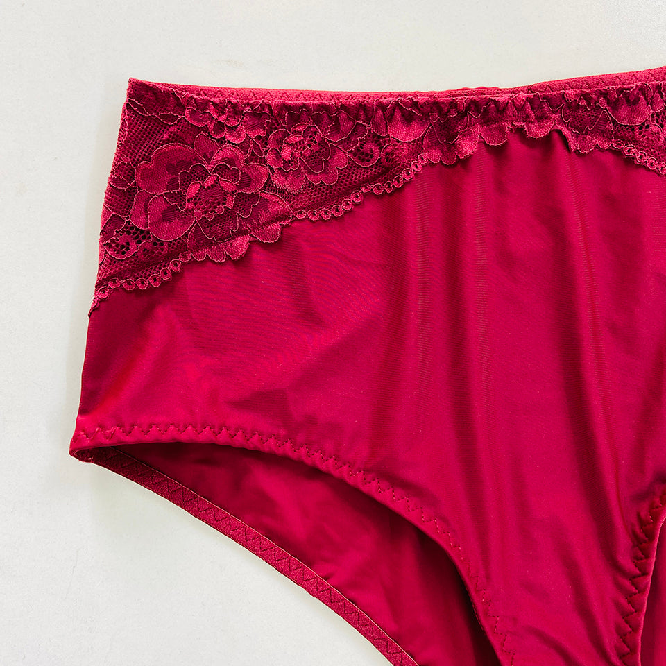 Womens Premium High Waisted Lace Full Back Cover Panty