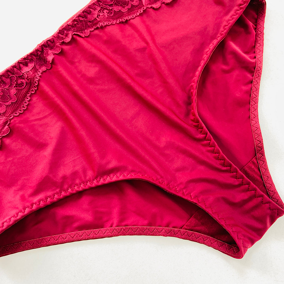 Womens Premium High Waisted Lace Full Back Cover Panty
