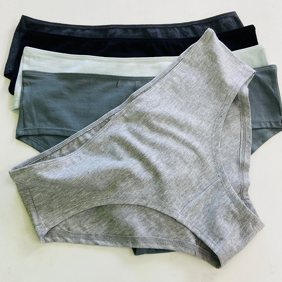 Ladies 5 pack Mid Rise Hipster Cotton Briefs Panty