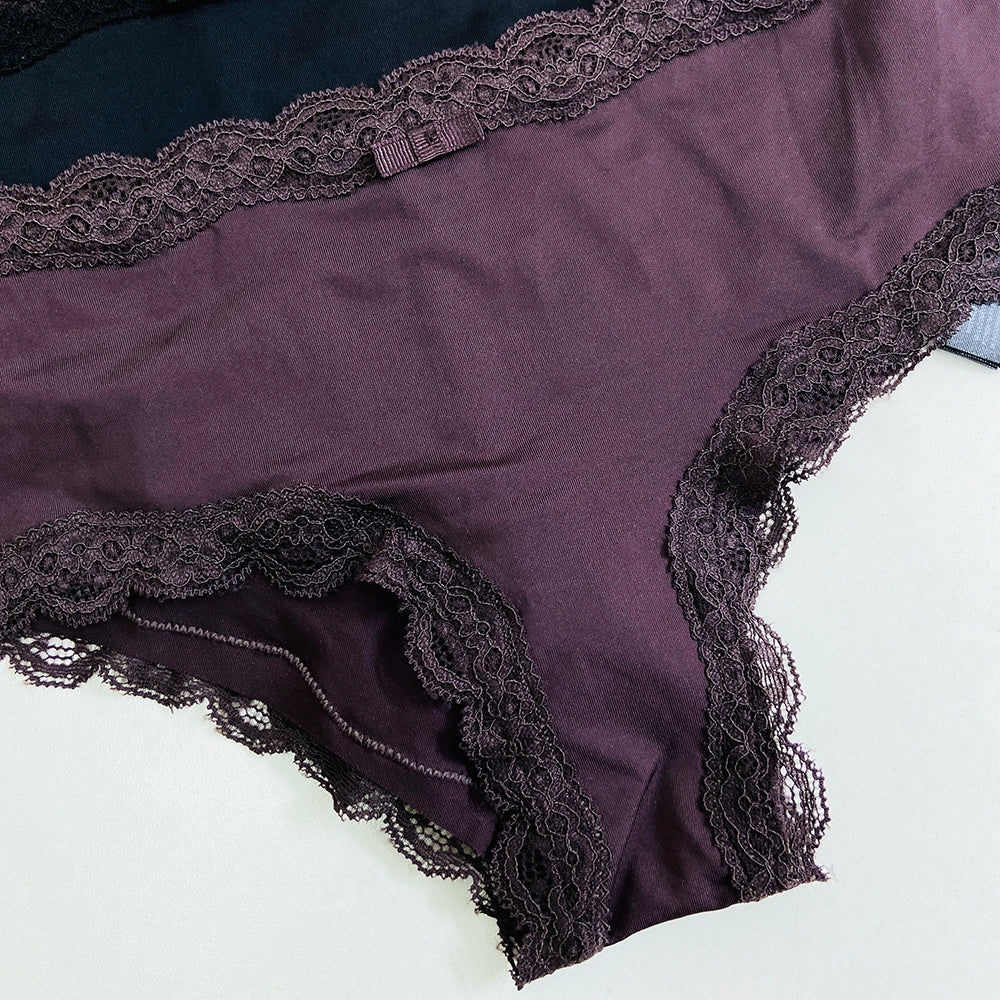 Pack of 5 Ladies Mid Rise Microfiber Hipster Cotton Briefs Panty