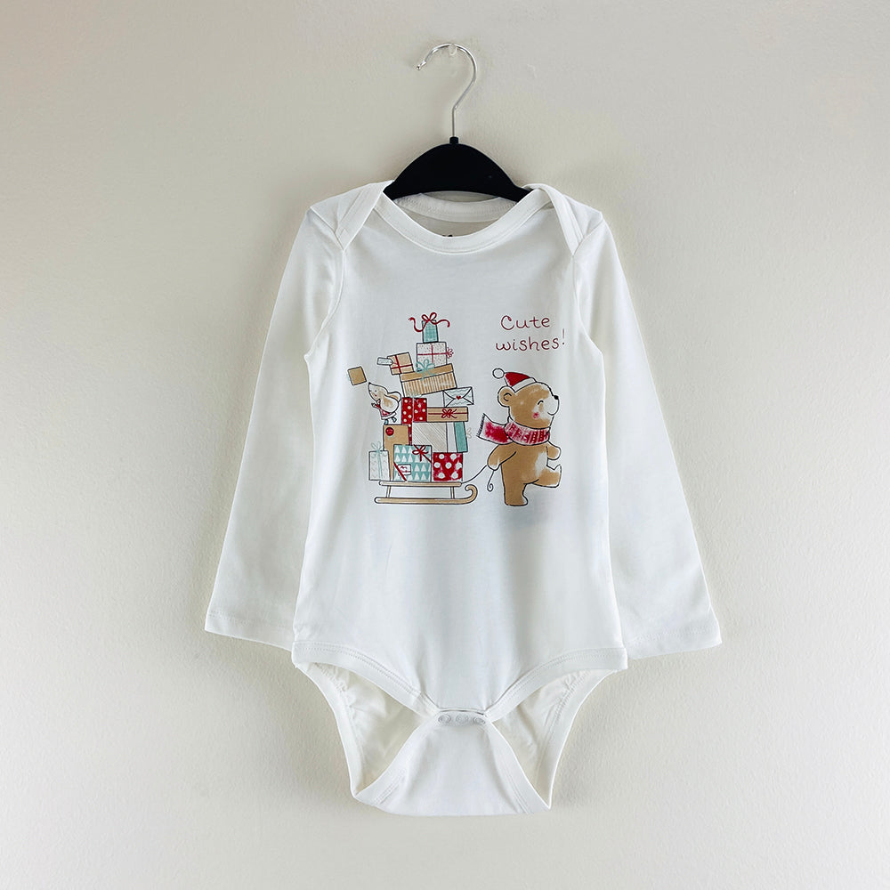 Pack of 3 Toddler Baby Full Sleeve Bodysuit Printed Cotton Romper