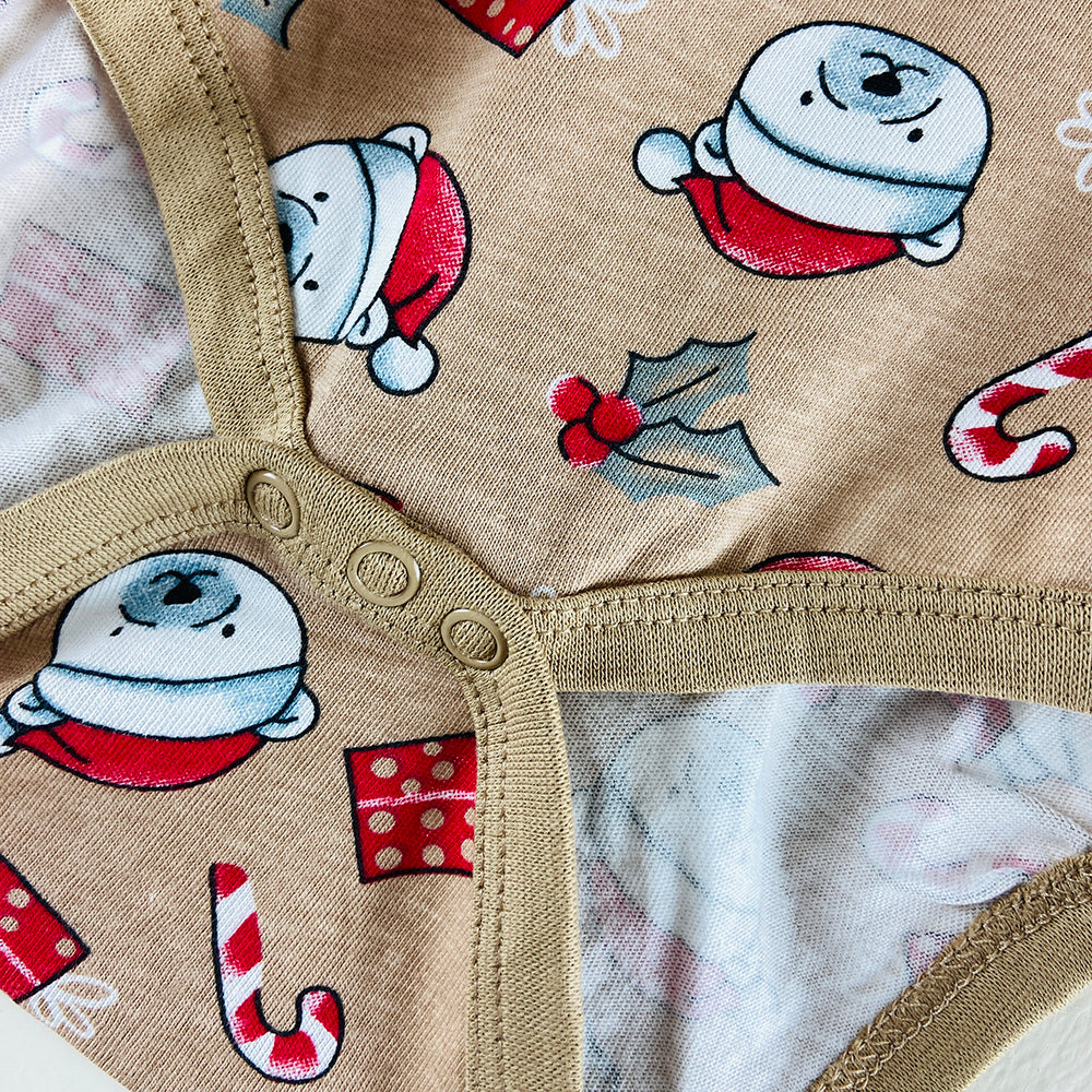 Pack of 3 Toddler Baby Full Sleeve Bodysuit Printed Cotton Romper