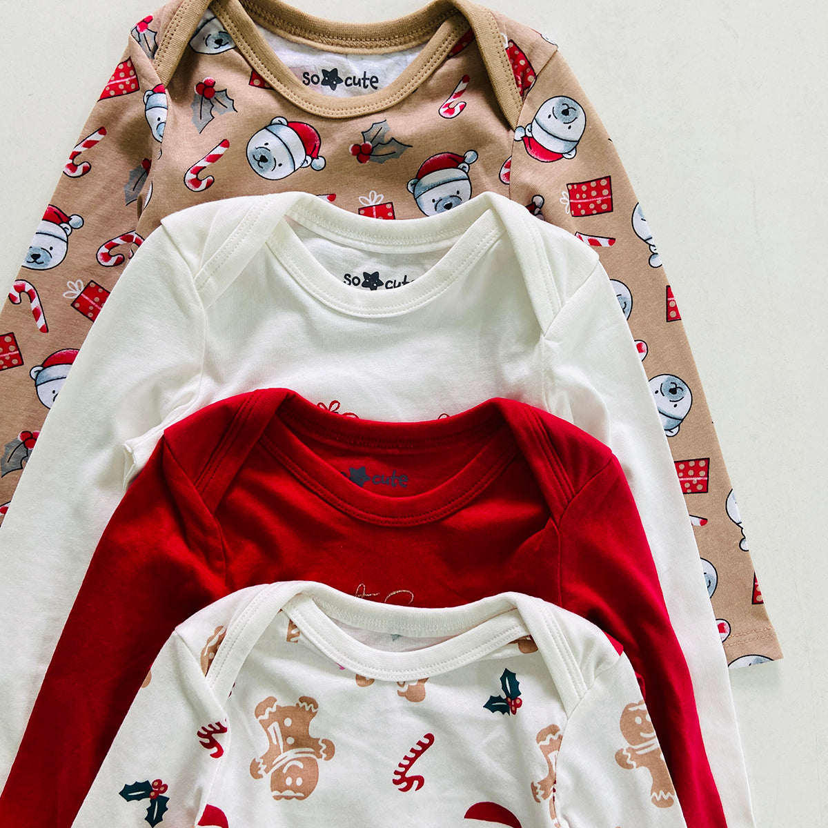 Pack of 3 Toddler Baby Full Sleeve Bodysuit Printed Cotton Romper