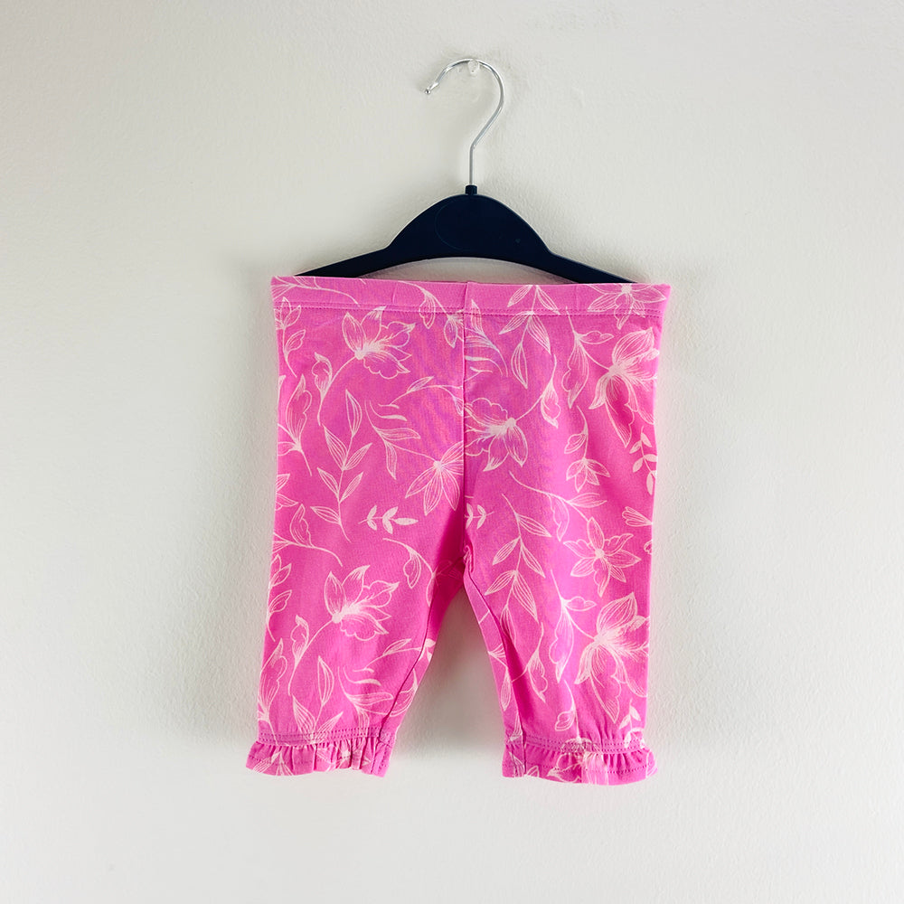 Pack of 2 Toddler Baby Girls 3/4 Cotton Ruffle Leggings