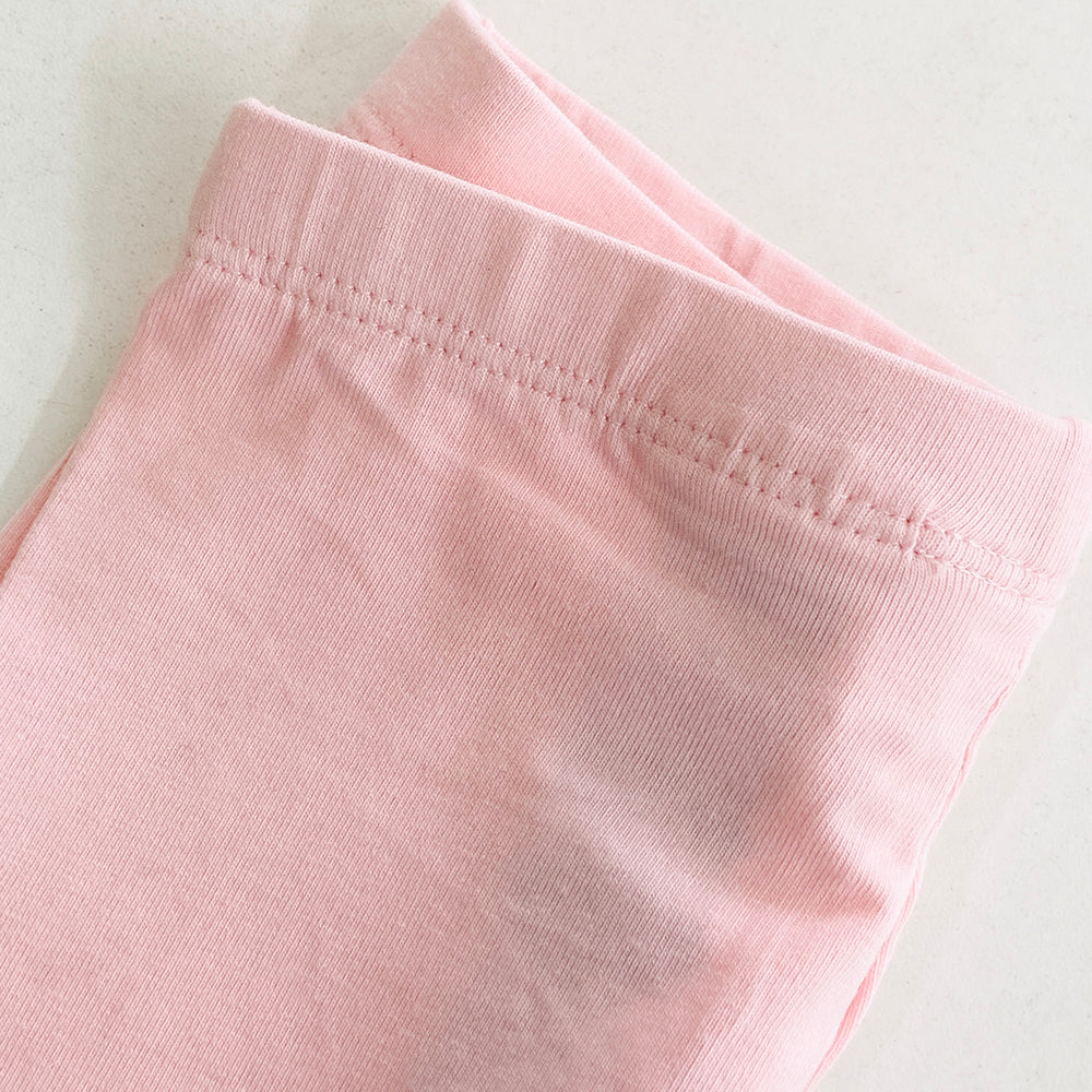 Pack of 2 Toddler Baby Girls 3/4 Cotton Ruffle Leggings