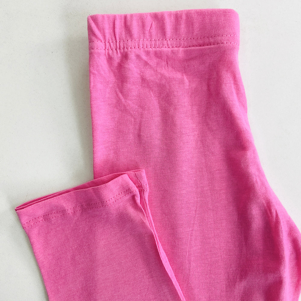 Girls Regular Waist Cotton Jersey Leggings