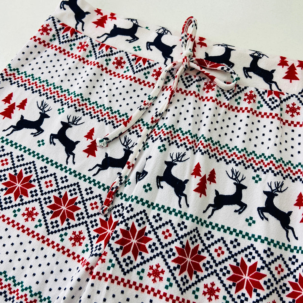 Womens Casual Printed Holiday Cozy Pajama Joggers