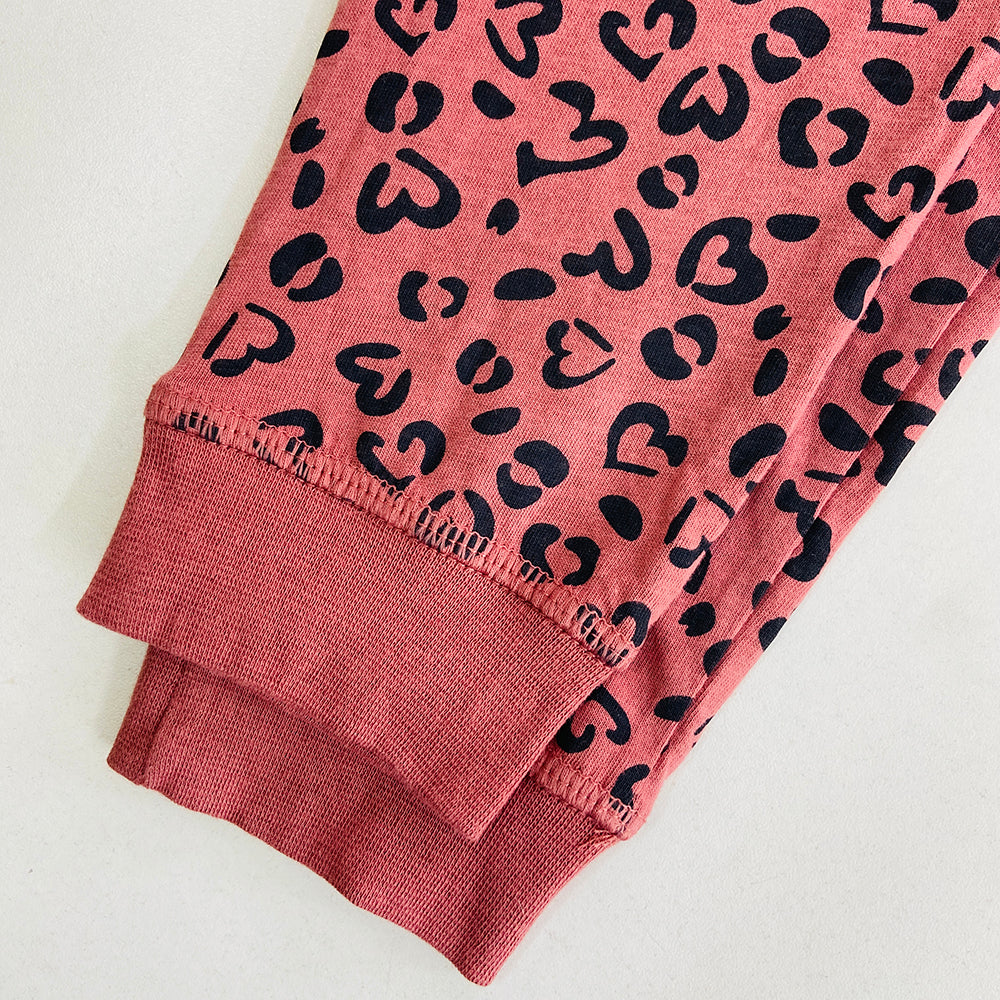 Girls Elasticated Printed Cotton Pajama With Ankle Cuff